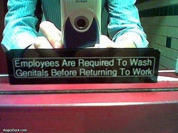 Must Wash Genitals