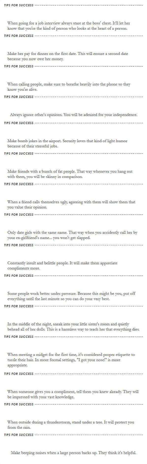 Tips For Success