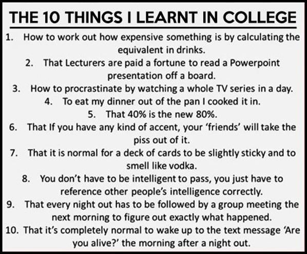 What I Learned In College