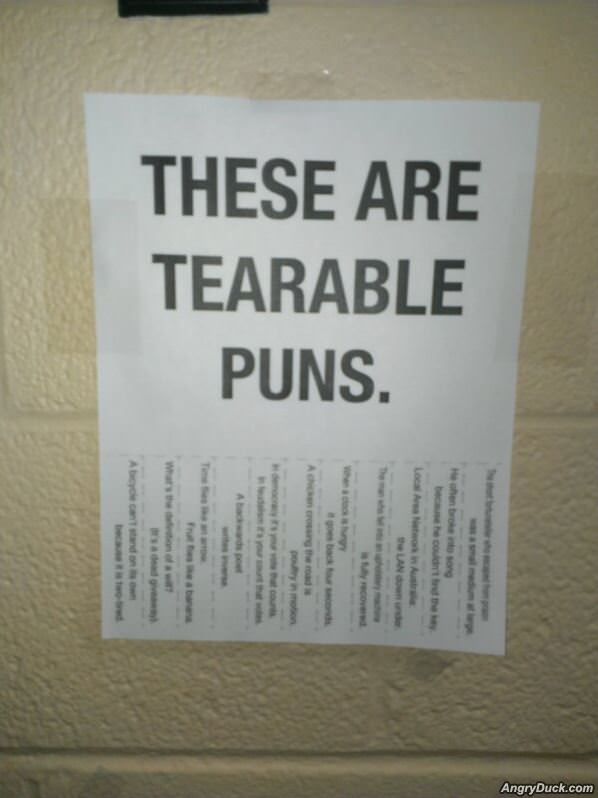 Tearable Puns