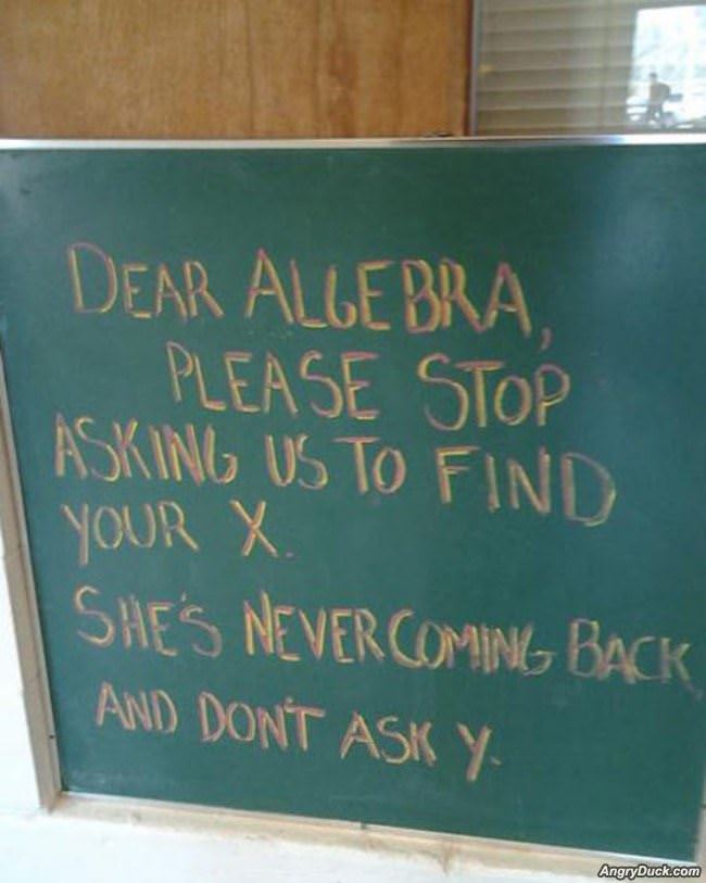 Dear Algebra