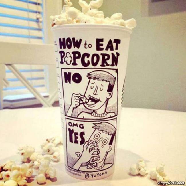 How To Eat Popcorn