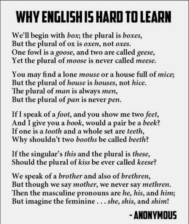 Why English Is Hard To Earn