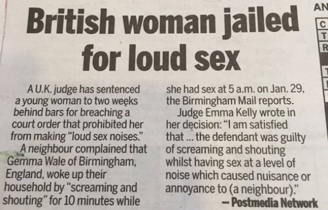 Jailed For Loud Sex