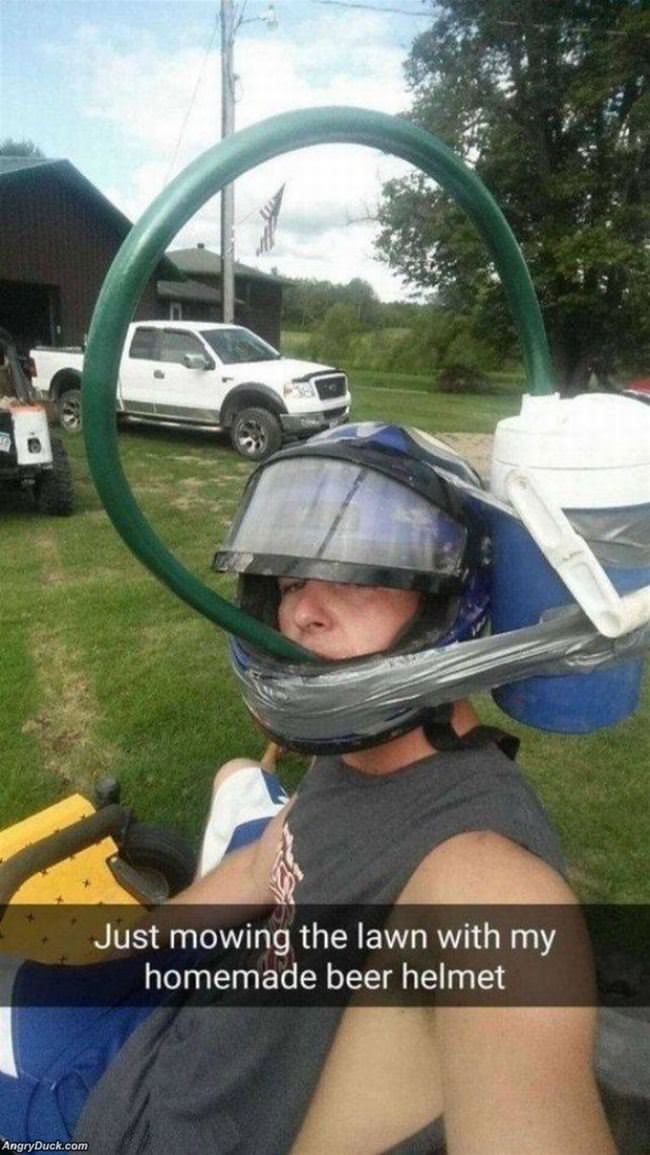 Home Made Beer Helmet