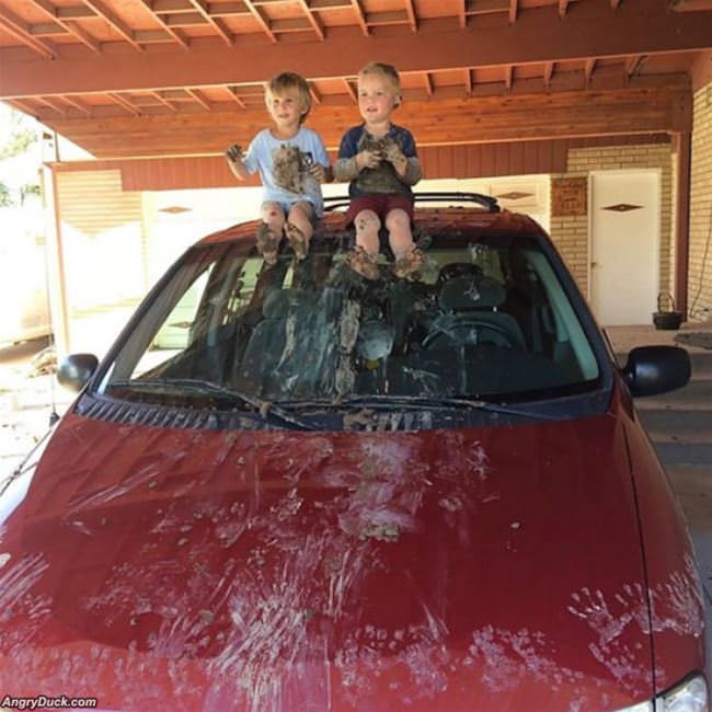 Cleaning Moms Car