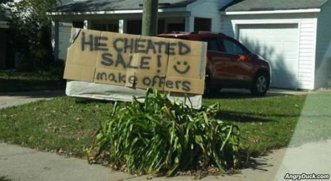 He Cheated Sale