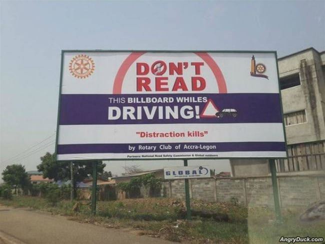 Do Not Read While Driving