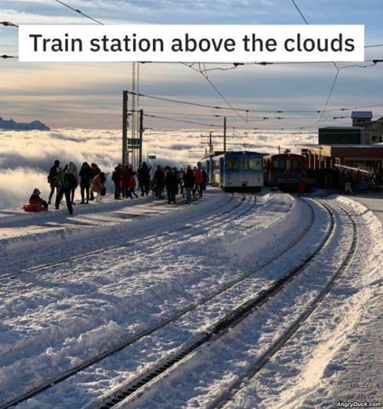 Train Station Above The Clouds