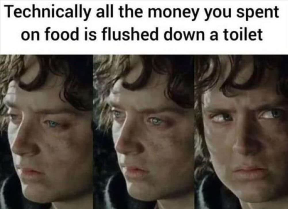 flushed down