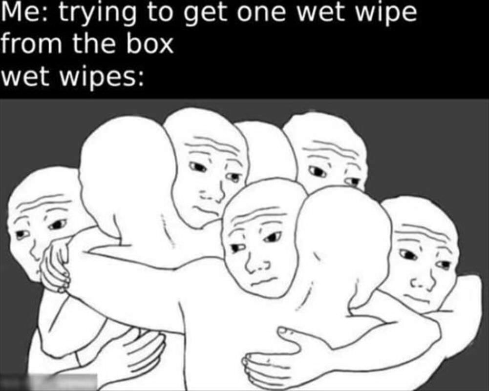 trying to get a wet wipe