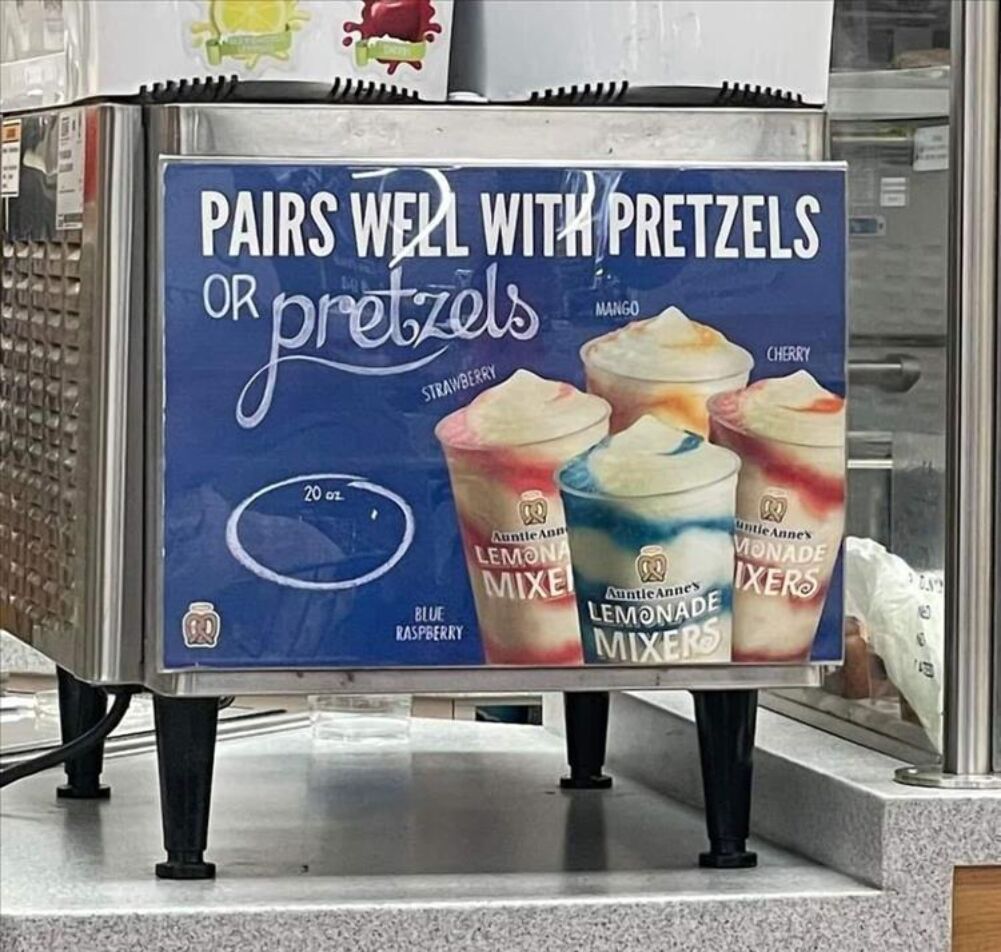 pairs with a pretzel