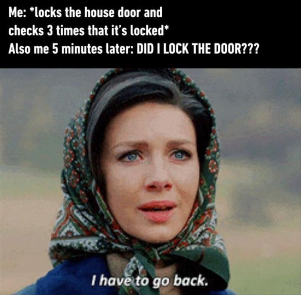 locks the door