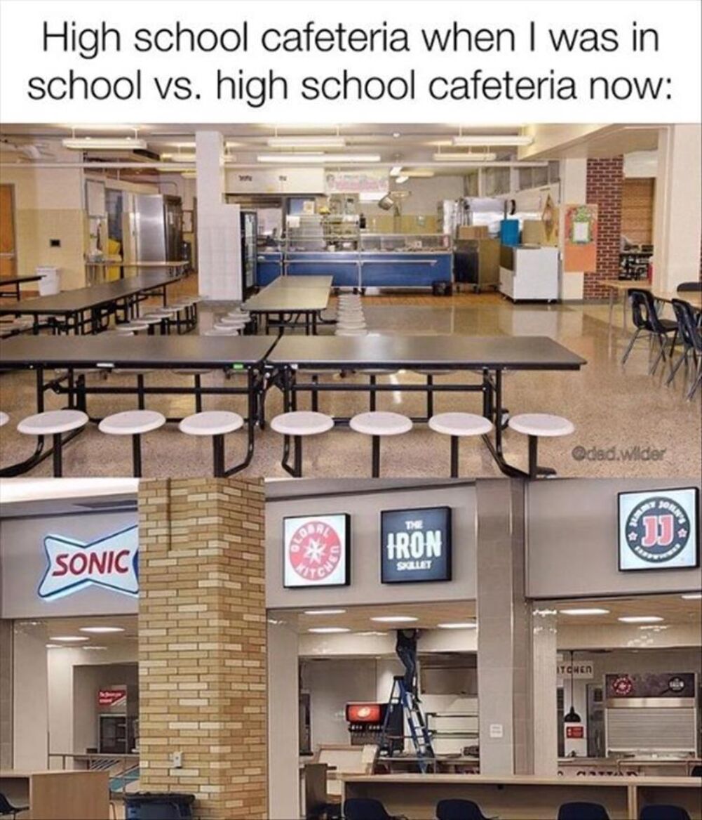 in the cafeteria